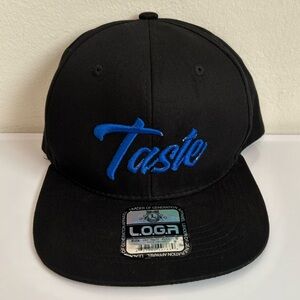 New TASTE By Leader 3D Embroidered Graphic Baseball Cap Snapback Hat black/blue